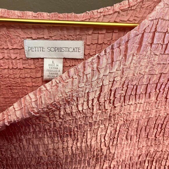 PETITE SOPHISTICATE Top Sz. Large Gradient Ombre Pink Sleeveless Tank Blouse - Picture 2 of 3